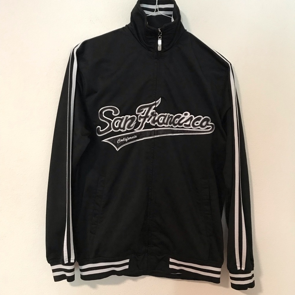 San Francisco Script Black Varsity Track Jacket